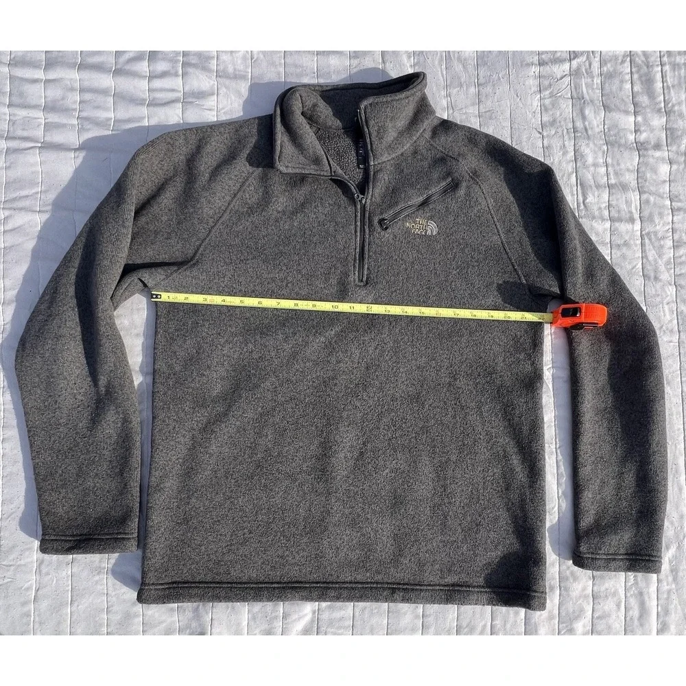 The North Face Fleece Mens Med Sweater Jacket Pullover Grey Quarter 1/4 Zip